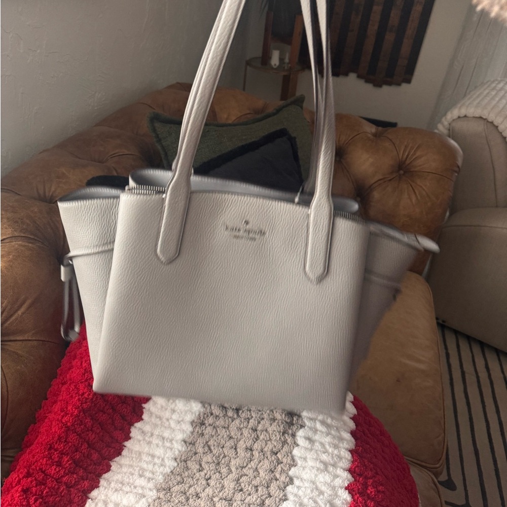 Kate Spade Light Gray Tote Bag